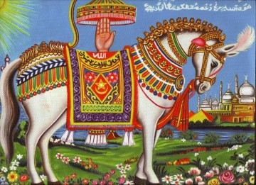  caballos Arte - alfombra islámica de caballos